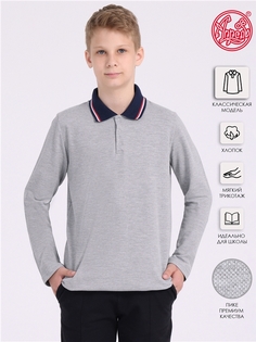 Поло детское Апрель 1ПДПД2290890, серый+темно-синий77+белый+красный, 152