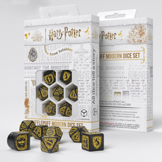 Набор кубиков для игр Q-Workshop Harry Potter - Hufflepuff Modern Dice Set Black