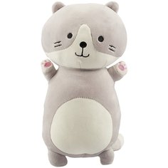 Мягкая игрушка «Котик на спине», серый, 32 см No Brand