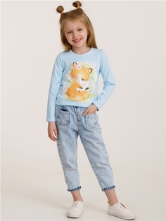 Лонгслив детский Апрель 1ДДЛД3568001, голубой, 98