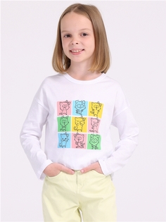 Лонгслив детский Апрель 1ДДЛД4348001, белый, 122