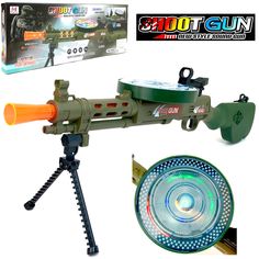 Большой игрушечный автомат Zhorya Shoot Gun, винтовка на сошках, звук, яркая подсветка