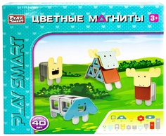 Конструктор магнитный "Цветные магниты", 40 деталей Play Smart 6887583 . Playsmart