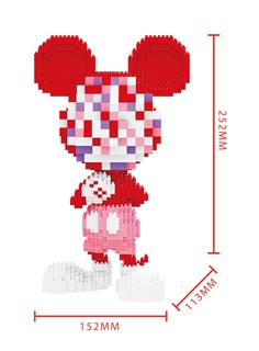 Конструктор 3D из миниблоков Balody LP Микки Маус Блюр красно-белый 1633 эл BA200583
