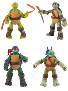 Фигурки StarFriend Черепашки-ниндзя с оружием TMNT 4 в 1 (подвижные, 11 см)
