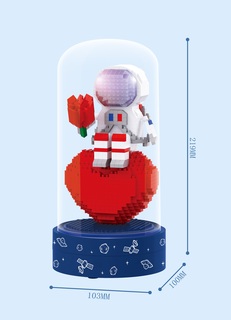 Конструктор 3D из миниблоков Balody LP Влюбленный космонавт в колбе 705 эл BA210580