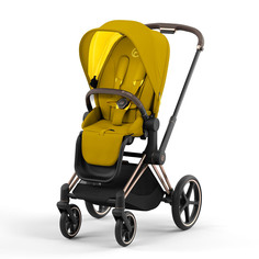 Прогулочная коляска Cybex Priam IV Mustard Yellow, шасси RoseGold