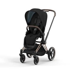 Прогулочная коляска Cybex Priam IV Deep Black, шасси rosegold