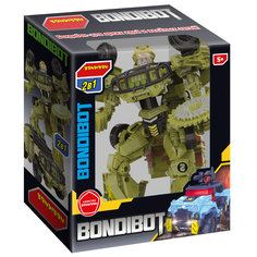 Трансформер робот-джип военный, 2в1 BONDIBOT Bondibon, цвет зелёный.