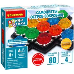 Игра настольная логическая БондиЛогика Bondibon САМОЦВЕТЫ ОСТРОВ СОКРОВИЩ / ВВ6204