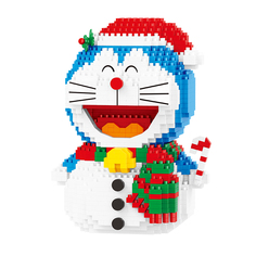 Конструктор 3D из миниблоков Balody Doraemon котик снеговик С новым годом 1079 эл BA16300
