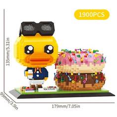 Конструктор 3D из миниблоков Balody B.Duck Уточка с пончиком карандашница 1900 эл BA18449
