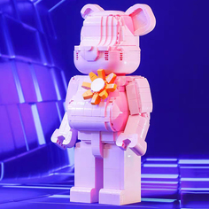 Конструктор 3D из миниблоков Balody Bearbrick Влюбленный мишка розовый 1126 эл BA21165