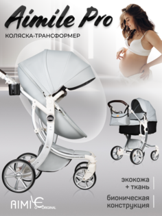 Коляска трансформер детская 2 в 1 Aimile PRO, Серый