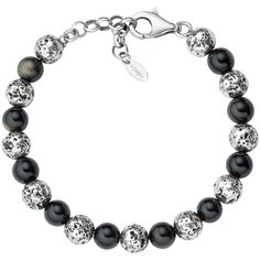 Браслет из серебра с лавой и тигровым глазом р. 19,5 AMEN BRU1PMBN8 Amen.