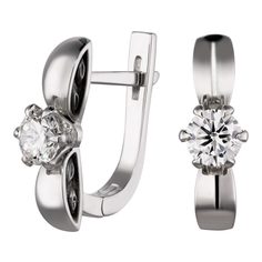 Серьги из платины с бриллиантом искусственным Palladium 0211.31976