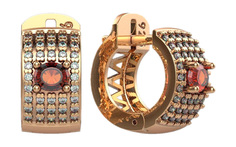 Серьги из серебра с гранатом и фианитом Империал S2052JU/Ag-617/11POZ Imperial