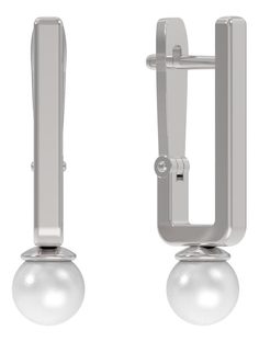 Серьги из серебра с жемчугом искусственным Arina 1039932-01250-2S