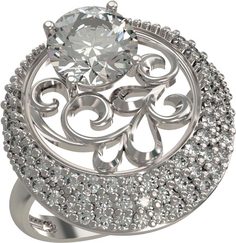 Кольцо из серебра с фианитом р. 19,5 Arina 1034091-01110