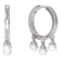 Серьги из серебра с жемчугом искусственным Arina 1044742-01250-2S