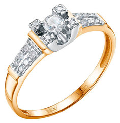 Кольцо из желтого золота с бриллиантом р. 17 Империал K1837-320 Imperial