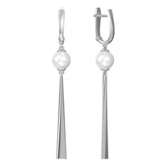 Серьги из серебра с жемчугом искусственным Arina 1043952-01250-2S
