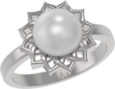Кольцо из серебра с жемчугом р. 17,5 Arina 1038421-01250