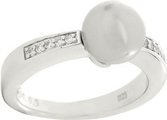 Кольцо из серебра с жемчугом и кристаллом ювелирным р. 18 Fossil JFS00016040