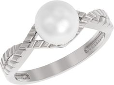 Кольцо из серебра с жемчугом искусственным р. 16,5 Arina 1039921-01250-2S