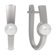Серьги из серебра с жемчугом искусственным Arina 1041132-01250-2S