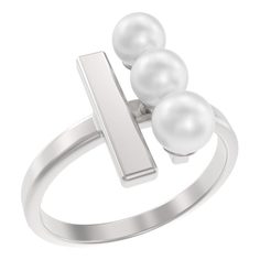 Кольцо из серебра с жемчугом искусственным р. 18,5 Arina 1044651-01250-2S