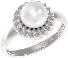 Кольцо из серебра с жемчугом искусственным р. 18 Arina 1039461-01250-2S