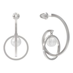 Серьги из серебра с жемчугом искусственным Arina 1043582-01250-2S