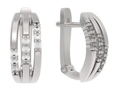 Серьги из серебра с фианитом Arina 1039902-01110