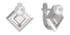 Серьги из серебра с жемчугом искусственным Arina 1038802-01250-2S