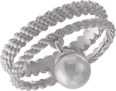 Кольцо из серебра с жемчугом искусственным р. 17 Arina 1036911-01250-2S
