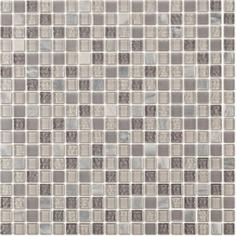 Мозаика Lavelly Elements Light Grey Mix серый микс из стекла и камня 305х305х4 мм