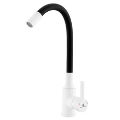 Смеситель для кухни Gota Rocio Black&White гибкий излив с картриджем белый 016093-GOTA