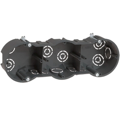 Коробка монтажная 3-х местная для твёрдых стен IEK КМ40009, с саморезами, 212x70x45 мм