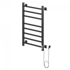 Электрический полотенцесушитель лесенка Ника STEP-2 80/40 RAL9005 черный матовый правый тэ Nika