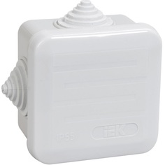 iEK Коробка распределительная IEK КМ41255, гермовводы 4 шт, серая, защёлкивающаяся крышка,