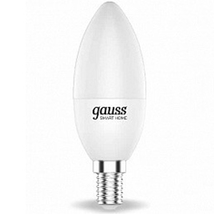 Gauss Умная светодиодная лампа Gauss "Свеча" 5Вт 470Лм Е14 2700-6500К+RGB. Диммируемая