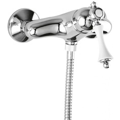 Cezares Margot Смеситель для душа однорычажный цвет хром ручки белый (MARGOT-DM-01-Bi)