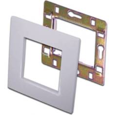 1-постовая рамка LANMASTER 45х45, с суппортом, белая LAN-FRS45x45/1-WH