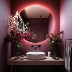 Зеркало круглое "парящее" Moon D75 для ванны с LED-подсветкой Aura Mira