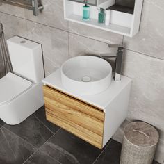 Комплект для ванной, 4 предмета Bau (Тумба 60 + раковина D41 + смеситель + выпуск) Bauedge