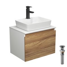 Комплект для ванной, 4 предмета Bau (Тумба 60 + раковина 48х37 + смеситель + выпуск) Bauedge