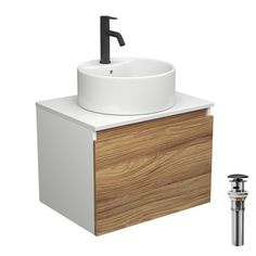 Комплект для ванной, 4 предмета Bau (Тумба 60 + раковина D40 + смеситель + выпуск) Bauedge