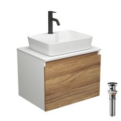 Комплект для ванной, 4 предмета Bau (Тумба 60 + раковина 48х37 + смеситель + выпуск) Bauedge