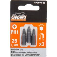 Бита магнитная 3 шт, PH1, 25 мм для шуруповерта Gepard GP3500-25 Gepard.